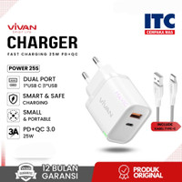 Adaptor Batok Kepala Charger Vivan Power 25S 25W Dual Port Original Bergaransi Power 25 S