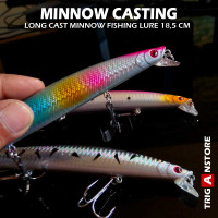 Umpan Pancing Minnow Long Casting dan Trolling Fishing Lure Mancing Ikan Besar