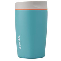 Owala SmoothSip Slider Insulated Stainless Steel Coffee Tumbler, Hot Coffee Travel Mug, BPA2 oz, Beachy Breeze