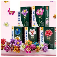 Mainan Rakit Balok Puzzle 3D DIY Brick Hiasan Bunga