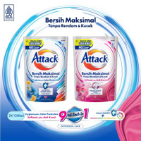 Attack Hygiene Plus Deterjen Cair Semua Jenis Mesin Cuci 1200 mL Attack Plus Softener 1200 ML