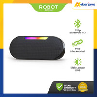 ROBOT RB230 Speaker Bluetooth 5.3 Super Bass Portabel 5W dengan Efek Lampu RGB Speaker Stereo TWS Interkoneksi