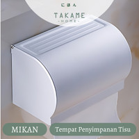 |TAKAME| MIKAN Tempat Tisu Toilet Stainless Wadah Tissue Roll Estetik Box Tissue Gulung Minimalis Kotak Tissue Toilet Alumunium Penyimpanan Tissue WC Elegan TAK-261