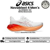 Sepatu Running Pria Asics Novablast 4 White Moonrock Authentic