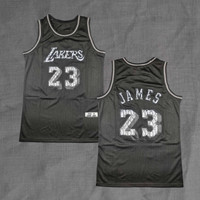 BORDIR Baju Jersey Basket Lebron James Lakers Black Snake Skin New