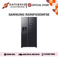 SAMSUNG RS90F65DNFSE KULKAS 2 PINTU SIDE BY SIDE SMART INVERTER 641L W/AI HOME BLACK DOI METAL COOLING RS90F65DNFSE