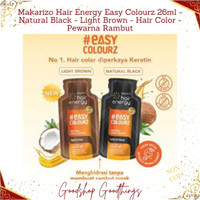 Makarizo Hair Energy Easy Colourz 26ml - Natural Black - Light Brown - Hair Color - Pewarna Rambut