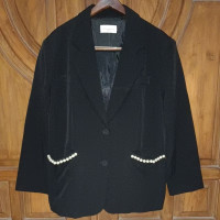 PRELOVED TWELVE + PAGEVI;EW Blazer Formal Wanita Hitam Mutiara Bigsize LD 102