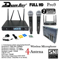 Mic Wireless Dusenberg Pro 9 2 Microphone Wireless 4 Antena Microphone Original