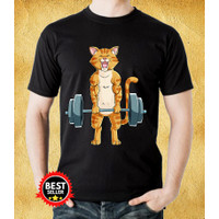 SasaShirt T-Shirt Cat Deadlift Powerlifting T Shirt Fitness Gym Lifting Weights Kaos