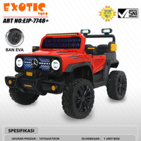 Mobil Aki + RC Exotic Jeep 7748 + Ban eva | Mainan anak mobil aki jeep Exotic 7740