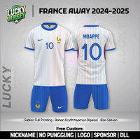 Baju Bola France Away 2024 - 2025 Jersey Free Custom Nama dan Nomor