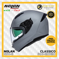 Nolan N60.6 Classico 303 Grigio Gloss Helm Full Face Face Original ECE SNI made in Italy N606 N 60.6 606 Free Pinlock Antifog