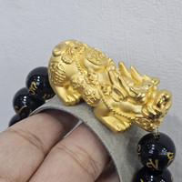GELANG TANGAN EMAS CHARM NAGA PIXIU SUPER BESAR KEREN BANGET