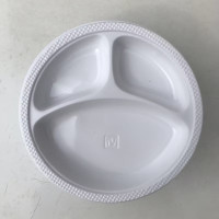 Piring Plastik P10 Sekat 3 /Piring Jumbo 3 Sekat ( Isi 50 pcs )
