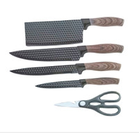 Pisau Dapur 6 Pcs Anti Bakteri  Dan Anti Lengket Tajam Bahan Stainless Coating Non Stick