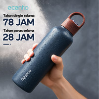 ecentio Botol Minum Desain Tombol Unik Dioperasikan Tumbler Satu Tangan Double Insulated Tumbler Stainless Tahan Dingin 78 jam Portable Olahraga Tumbler Termos 650ml