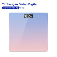 Timbangan Badan Digital 180 Kg LCD Display Tempered Glass