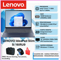 Laptop Kerja Lenovo Ideapad Slim 5i Intel Core 7 150U 16GB 1TB SSD 16 inch WUXGA IPS Touchscreen