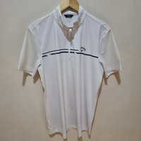 Kaos Jersey Golf Halfzipper Callaway Putih size L Second -KJ839