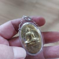 Gold Leklai Buddha in Meditation Powerfull Victory Lp Yai Blessed Thai