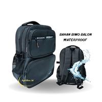 Netbeg Tas Ransel Cowok Waterproof Tas Sekolah Warna Hitam Polos,Tas laptop