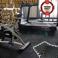 [RZK] RUBBER GYM MAT / KARET LANTAI GYM FITNESS 42 X 42CM 15MM PUZZLE