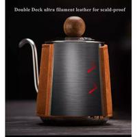 Ketel Kopi Handless Drip Coffee Kettle Leather Jacket 350ml Untuk Kemping Gunung