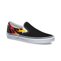 slip on vans flames