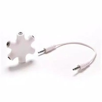 Jack 6 way ports male to 5 female Spliter audio aux 3.5mm