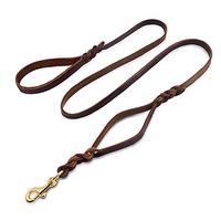 braided leather dog leash