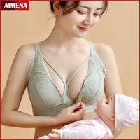 [Dijual] Lace Nursing Bra Depan gesper Postpartum Menyusui Sexy Bra