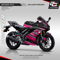 Decal Stiker R15 V3 Hitam Pink