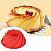 Loyang kue silicone, cetakan kue,pudding spiral blade ukuran 24.5-33