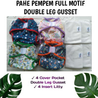 PAKET HEMAT Pempem Velcro Full Motif Double Leg Gusset insert litty