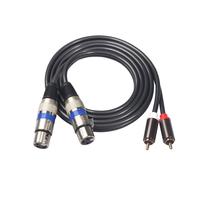 PIK77 REXLIS 3 m XLR ke RCA Kabel 2 RCA Pria 2 XLR Perempuan Kabel