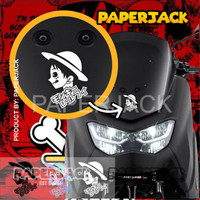 READY LUFFY HEAD ONE PIECE STIKER CUTTING DECAL HELM MOTOR KACA MOBIL