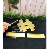 plat papan nama dada polos Kuningan tebal 2mm 2cmx8cm satuan