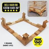 KICAU MART KAKI TEBOK KAYU AURORA WIJAYA SANGKAR BURUNG KOTAK AKSESORI