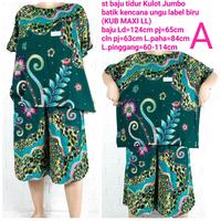 setelan baju tidur batik kencana ungu asli ori KULOT JUMBO MAXI LL