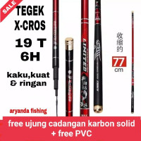Joran Tegek kaku x cross limited & super leader packing paralon bonus