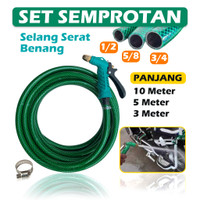 Paket Selang Serat Benang Anti Lumut Selang Benang Ukuran 3/4 - Selang