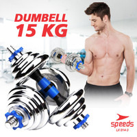 SPEEDS DUMBELL 15kg BARBEL Set Max tiang angkat beban fitness 014-3