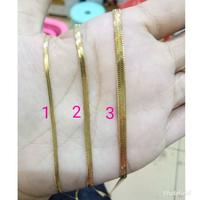 Kalung Titanium EMAS belut Pipih flat panjang 45 cm best