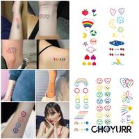 DISKON 【cod】sticker Tattoo Temporarry Emoticon Cute Stiker Tato Segar