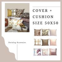 Bantal Dan Sarung Bantal Sofa Ukuran 50x50 Katalog Cokelat