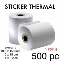 Kertas Thermal Resi Stiker Direct Thermal Sticker Label Resi 100x150