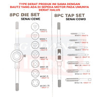8pcs Manual Screw Thread Metric Plug Tap Set M3-M12 Broken Screw