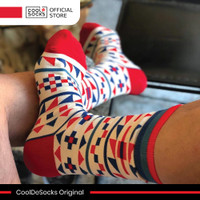Promo Kaos Kaki CoolDeSocks Original Tribal Red Blue Limited
