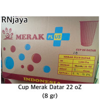 Unik Gelas plastik cup datar merk Merak Plus 22 oz 8 gr Murah